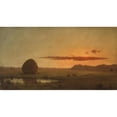 thumbnail image 2 of Martin Johnson Heade 18x12 Gold Ornate Wood Frame and Double Matted Museum Art Print Titled - Sunset, Newburyport Meadows (1863), 2 of 4