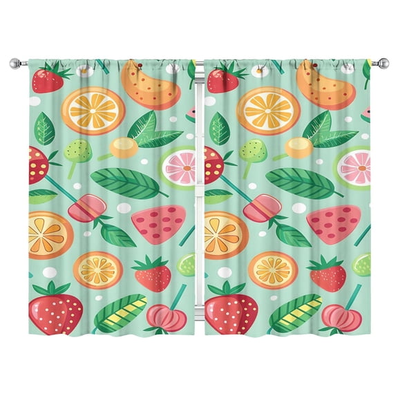 Fruit Curtains-blackout Curtains Bedroom Decor Living Room Darkening Grommet Window Drapes 2 Panels Set 52"x 84"