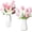 10PCS Pink White, variant on 10 Pcs Tulip Crochet Flowers Bouquet Handmade Knitted Flower Decor Birthday Gifts for Mom Mother's Day Women Grandma Spring Home Vase Centerpiece