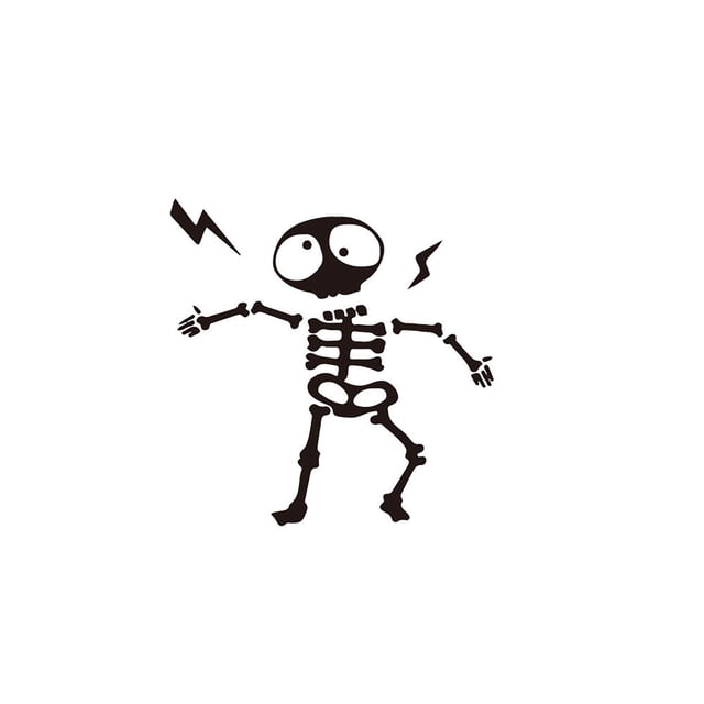 XIANXIAN Dancing Skeleton Car Sticker Decal, Cute Halloween Vinyl Decal, Waterproof Self-Adhesive Car Decoration Sticker, Car Bumper Decal for Window, Laptop, Refrigerator, Wall, Door (Black)