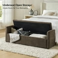 thumbnail image 7 of 59" Storage Bench Upholstered Bed End Foot Stool 2 Throw Pillows Bedroom Entryway Living Room Taupe, 7 of 7