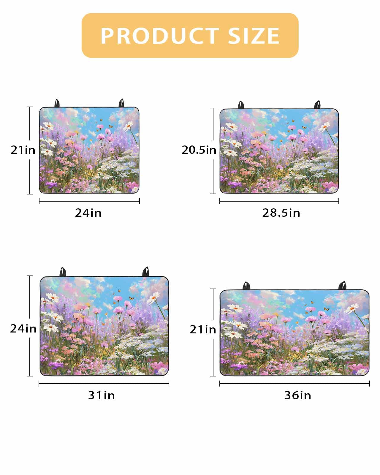 Large Induction Cooktop Protector Mat Wildflowers Stove Top Covers for Electric Stove, Spring Country Oil Painting Floral Plant Decorative Stove Burner Cover Mats, Glass Top Stove Cover