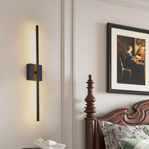 ACE-LIGHTS,2-Pack Modern LED Wall Sconce,Minimalist Indoor Wall Light Fixtures,Black Matte Finish for Living Room,Bedroom,Hallway,Hotel and Home Decor(Black)