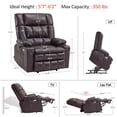 thumbnail image 4 of MCombo Large Dual Motor Power Lift Recliner Chair Sofa with Massage and Heat for Big Elderly People, Infinite Position, USB Ports, Faux Leather R7891(Dark Brown, Large-Wide), 4 of 10