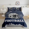 thumbnail image 2 of Erosebridal Rugby Helemet Bedding Sets Twin with Comforter,Football City Silhouette Duvet Insert,Blue Gray Comforter Sets Twin Size,Super Cozy Room Decor Reversible,2pcs, 2 of 4