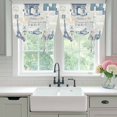 thumbnail image 4 of Eiffel Tower Tie Up Curtains for Windows, Adjustable Balloon Window Shades, European Architectural Retro Hand-Painted Kitchen Window Treatments Farmhouse Short Curtains with Rod Pocket 42"x45", 4 of 8