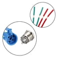 thumbnail image 3 of Interruptor de botón metálico de enclavamiento de 19 mm de diámetro de montaje 1NO 12V luz LED azul con cables de enchufe de socket paquete de 1, 3 of 5