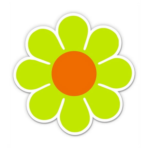 70's Daisy Flower Cute Retro - 3" Vinyl Sticker - For Car Laptop I-Pad Phone Helmet Hard Hat - Waterproof Decal