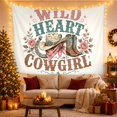 thumbnail image 3 of WILD HEART COWGIRL on Ivory Background, Playful Rustic for Western Decor Enthusiasts, Western Cowboy Desert Art, Birthday Gift, Tapestry Wall Hanging for Bedroom and Living Room, 3 of 7