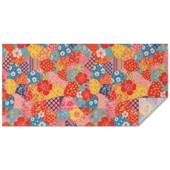Pioneer Flower Floral Print Pattern Rectangle Tablecloth 60"x120", Waterproof Polyester Table Cloth, Wipeable Spillproof for Dining Camping Indoor Outdoor