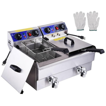 Pnr 23 4l 3000w Commercial Electric Deep Fryer Countertop Dual