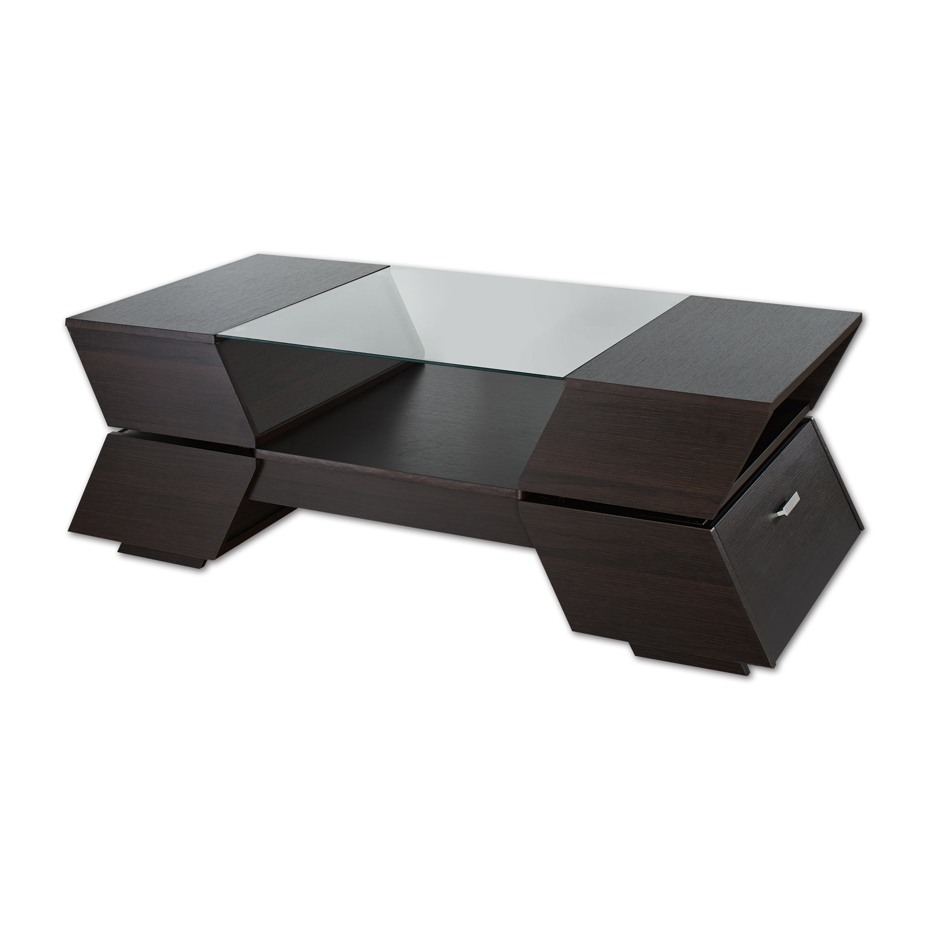 Furniture of America Colston Contemporary Glass Top Coffee Table