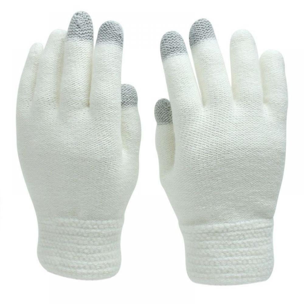 COOLJOB Warm Fleece Knit Winter Gloves for Men Women, Touch Screen Fingers,  Non-slip Silicone Grip and Elastic Cuff