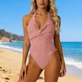 thumbnail image 2 of RQYYD Women Sexy Tummy Control One Piece Swimsuits Halter Push Up Bathing Suits Swimwear, 2 of 6