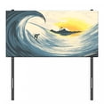 thumbnail image 3 of Ocean Headboard, Illustration of Cloudy Sky Tropical Island Wave and Surfer at Sunset Seascape, Upholstered Decorative Metal Bed Headboard with Memory Foam, Twin Size, Beige Yellow Navy, by Ambesonne, 3 of 4