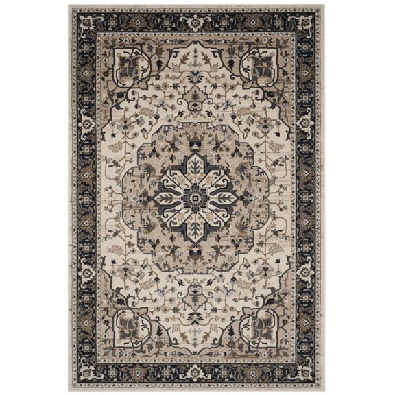 SAFAVIEH Lyndhurst Gina Traditional Bordered Runner Rug, Cream/Navy, 2'3" x 12'