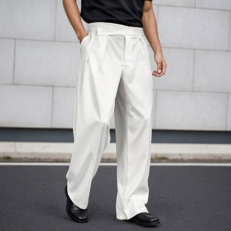 FYDUU Mens Classic-Fit Pants Men's Modern Fit Dress Pants Solid Color  Business Casual Dress Pants Flat Front Straight Suit Pant Daily Wear Classic  Trouser Pants - Walmart.com