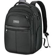 KROSER 15.6" Laptop Backpack Business Computer Backpack with Leather handle-Black