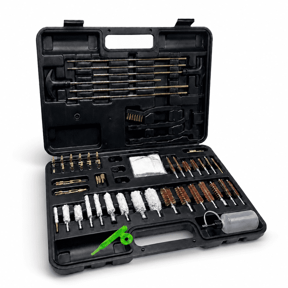Universal Gun Cleaning Kit, Brass Cleaning Rods, Brushes and Maintenance Supplies for Rifles, Pistols and Shotguns