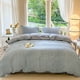 thumbnail image 1 of Juego de Cama de 4 Piezas | Funda Nórdica, Sábana Bajera y Fundas de Almohada de Poliéster Suave | Tamaño Queen/Full (180X220Cm) | Color Liso | Ideal para Dormitorios Estudiantiles, 1 of 6