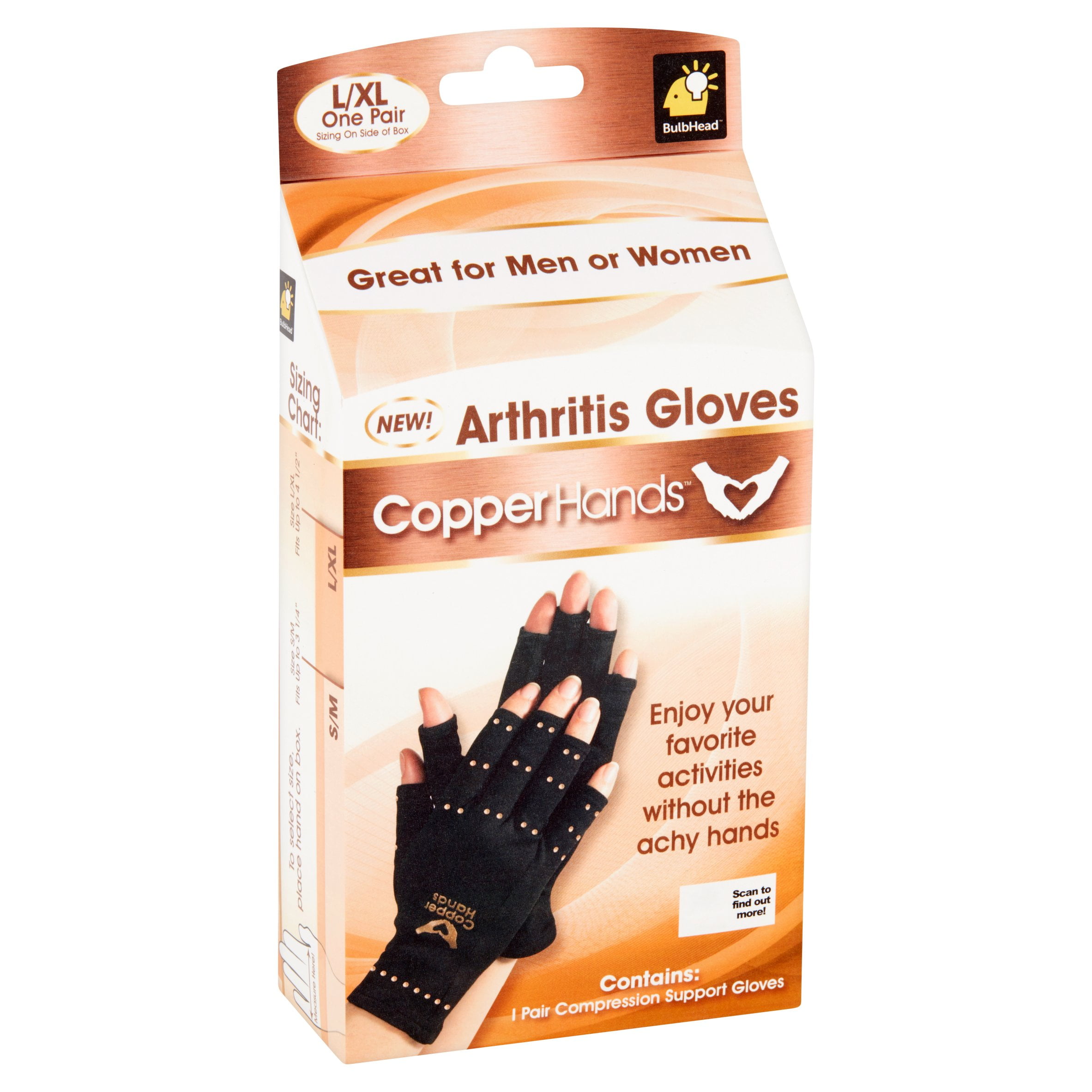 Copper Hands Compression Gloves S M Walmartcom