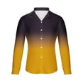 thumbnail image 4 of IROINNID Long Sleeve Shirts for Men Leisure Gradient Shirt 3D Non Positioning Printed Shirt Hawaiian Beach Regular Shirt Top Blouse Deals,Yellow, 4 of 5