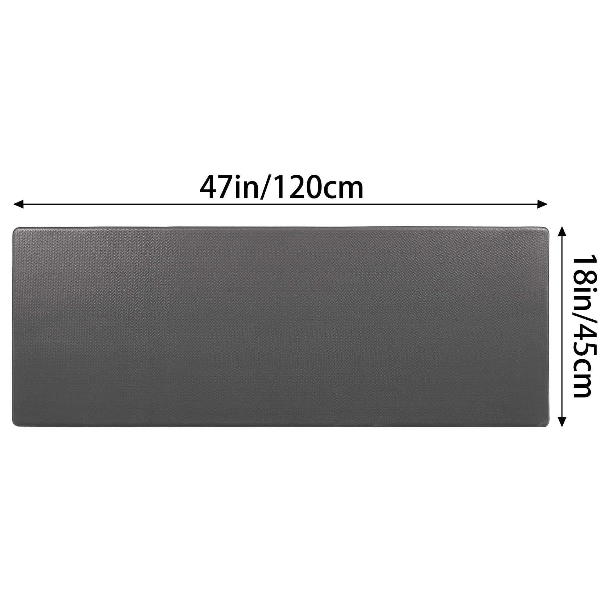 Unique Bargains 1 pcs Kitchen Runner Rug Waterproof Solid Color Kitchen Mat Grey 18" x 47"