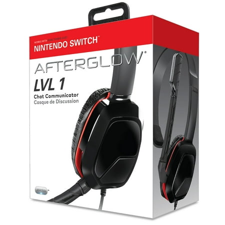 Nintendo Switch Afterglow LVL 1 Chat Communicator Wired Headset by PDP,
