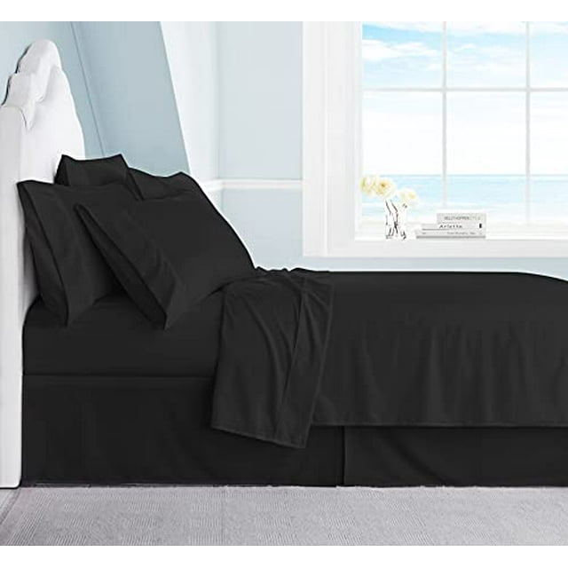 Swift Home Luxury Bedding Collection, Ultra-Soft Brushed Microfiber 4-Piece Bed Sheet Sets, Extremely Durable - Easy Fit - Wrinkle Resistant - (Includes 2 Bonus Pillowcases), Twin, Black