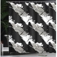 thumbnail image 3 of Ambesonne Grunge Shower Curtain, Murky Brushstroke Effects, 69"Wx84"L, Black Grey and White, 3 of 4