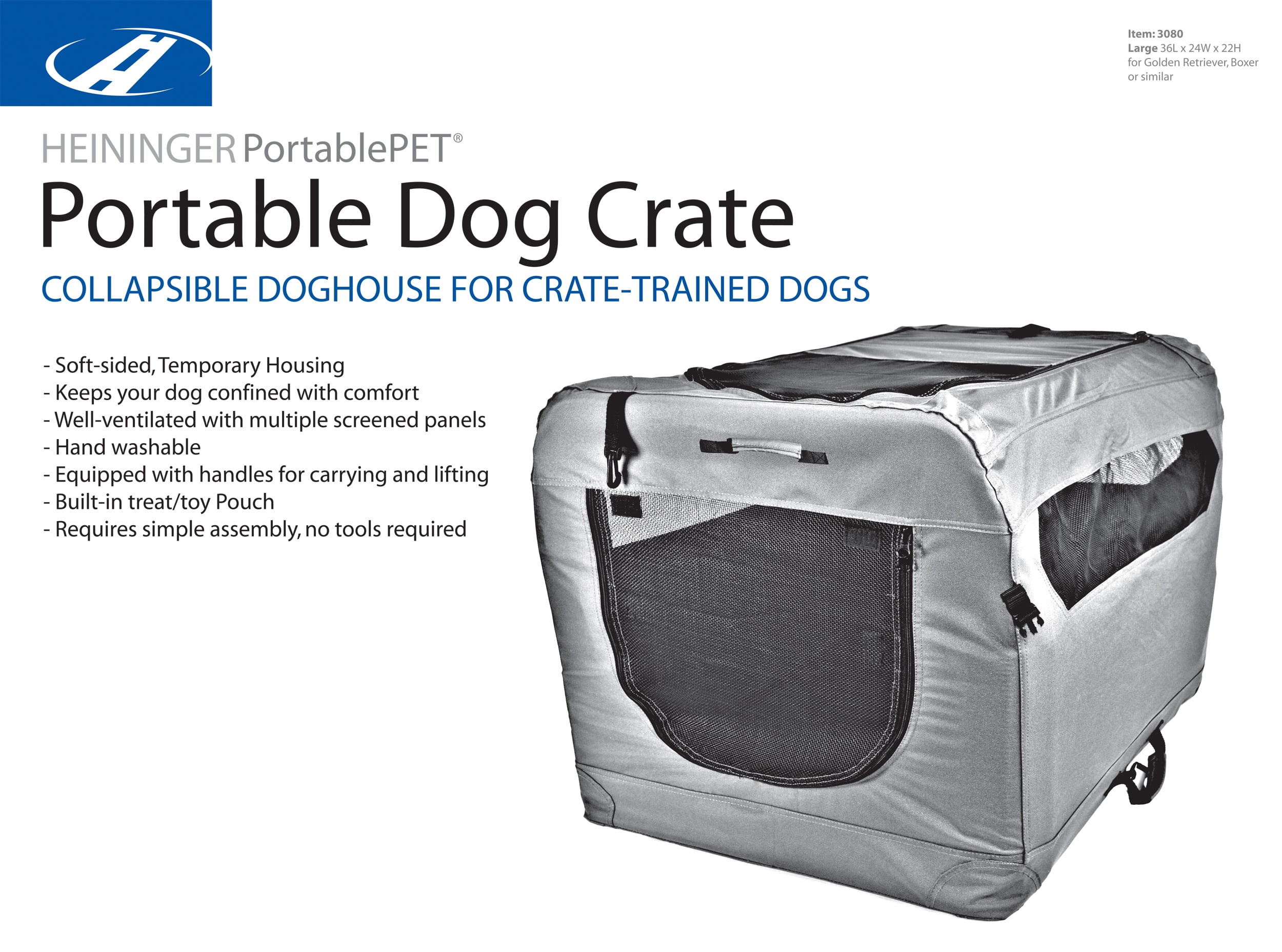 Soft Portable Dog Crate Large by PortablePET