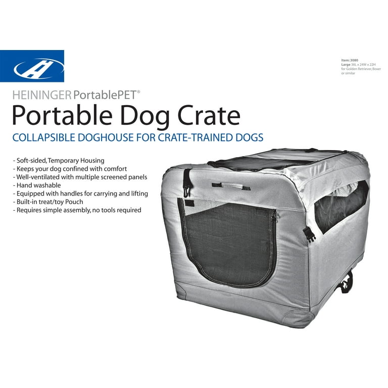 PortablePET Soft Sided Portable Dog Crate - Large