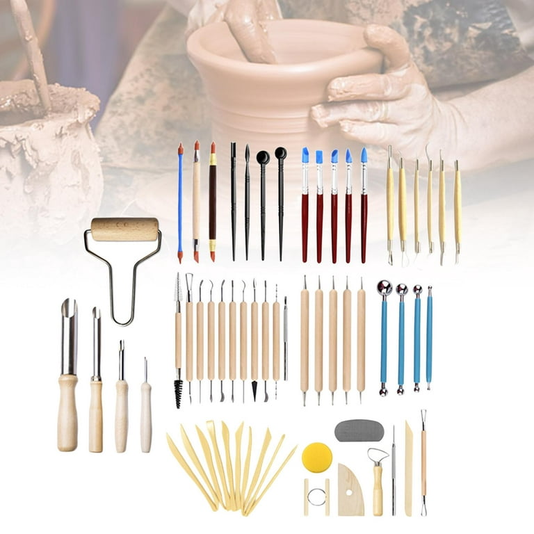 Polymer Clay Modeling Tools Set, 61 Pcs Clay Tools, Ball Stylus Dotting  Tools, Pottery Carving Tool for Engraving, Embossing, Shaping 