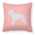 thumbnail image 2 of Carolines Treasures BB3594PW1818 Bedlington Terrier Checkerboard Pink Fabric Decorative Pillow, 2 of 5