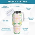 thumbnail image 2 of Yayeee 30oz Stainless Steel Tumbler with Straw and Handle Double-Wall Insulated Travel Water Bottle, Retro Yellow Stars, 2 of 8