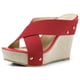 thumbnail image 1 of Sandalias De Cuña Con Plataforma Para Mujer Rojo 9, 1 of 7
