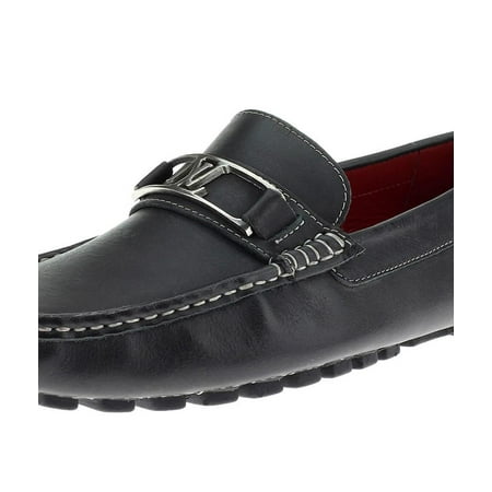 

Mens Grant Oily Black Leather Comfortable Driving Shoe