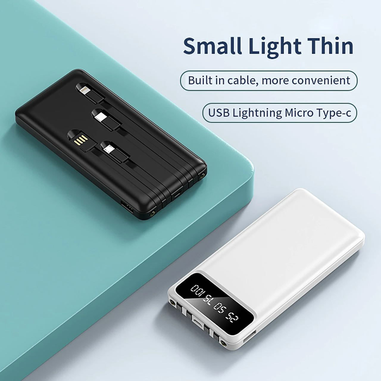 Portable Charger, Slimmest 10000mAh 5V/3A Power Bank, USB C in&Out High-Speed Charging Battery Pack, External Phone Powerbank Compatible with iPhone 15 14 13 12 X Samsung S22 S21 Google iPad