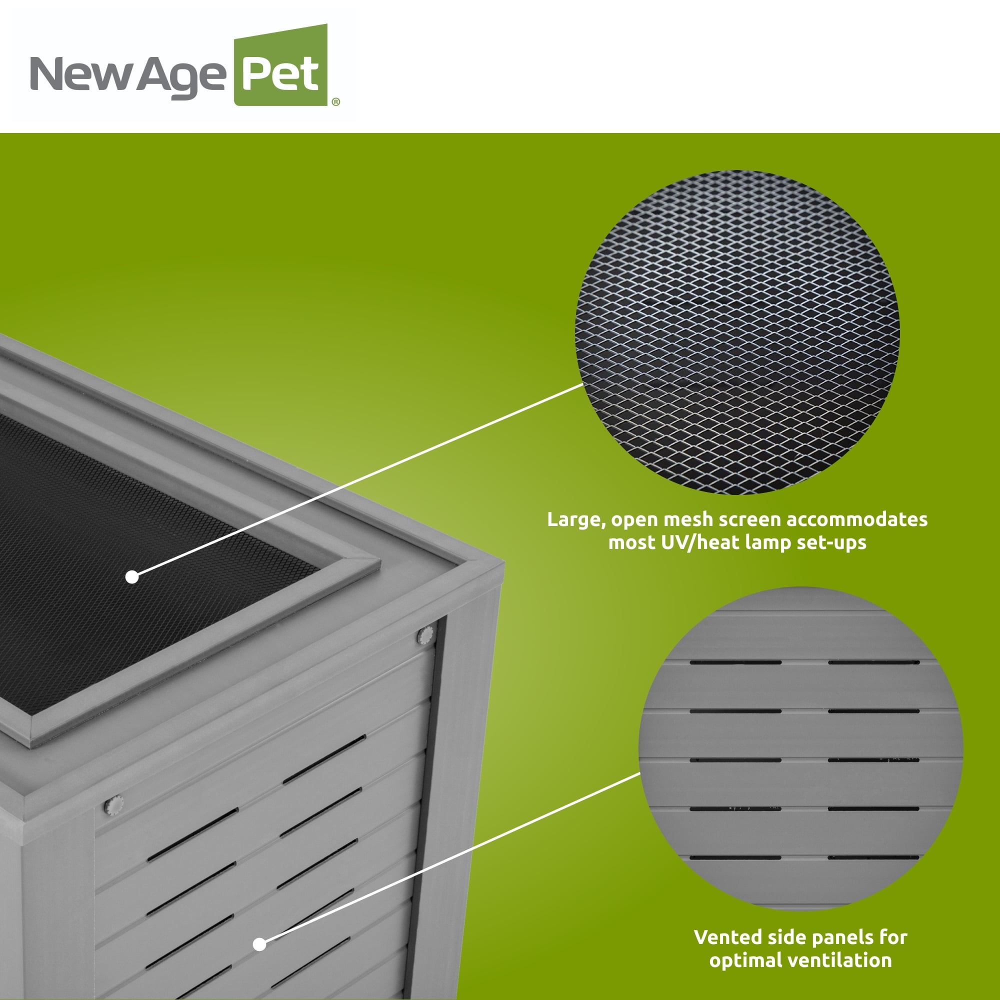 New Age Pet® ECOFLEX® Small 24" Wide Reptile Enclosure, Glass Front Terrarium