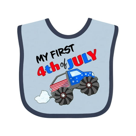 

Inktastic My First Fourth of July Monster Truck Gift Baby Boy or Baby Girl Bib
