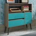 thumbnail image 1 of Manhattan Comfort Gota Single Door Console Table in Oak Aqua Gray, 1 of 2