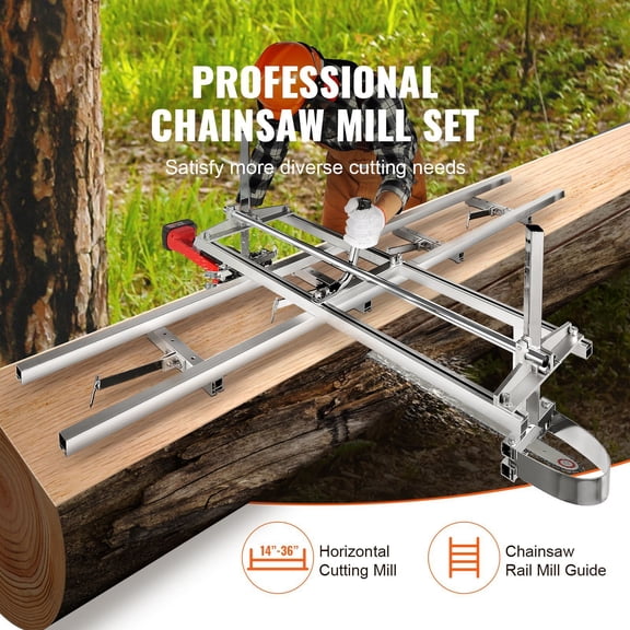 14"-36" Chainsaw Mill with 9ft Rail Guide, Portable Sawmill Kit for Wood Milling – Perfect for Carpenters & Woodworking Projects