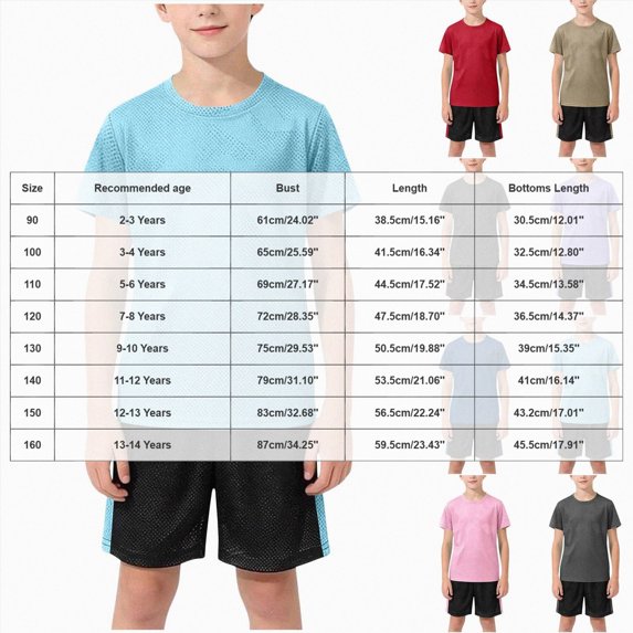 UAYOTSE Toddler Boys Clothes Mesh Athletic Summer Short Sleeve T Shirt and Shorts Kids Outfit Set 3 10 Year Size 12-13 Years