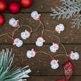 thumbnail image 2 of 10-Count Warm White LED Metal Santa Face Christmas Fairy Lights 4' Copper Wire, 2 of 3