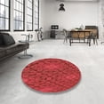 thumbnail image 4 of Ahgly Company Tapis d'Intérieur Ronds Transitionnels Rouges Lavables à la Machine, 5 Pieds Rond, 4 of 7
