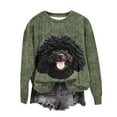 thumbnail image 4 of XPMWRP Women's Christmas Dog 3D Print Crewneck Sweatshirts Thick Needle Long Sleeve Pullover Fall Winter Loose Casual Clothes Green L, 4 of 4
