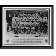 Historic Framed Print, Roster of 1960 U.S. Olympic Hockey Squad.Moss Photo Service, Inc., N.Y., 17-7/8" x 21-7/8"