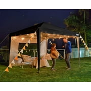 Quictent Privacy 10’x10’ Pop up Canopy Tent Enclosed Instant Gazebo Shelter with Sidewalls and Mesh Windows Waterproof (Black)