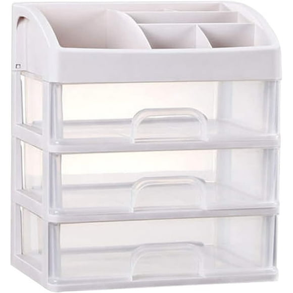 1 item storage box make-up, perfume stand, organiser drawer make-up, three drawers (white)