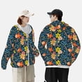thumbnail image 3 of Rocae Blue Floral Print Breathable Sun Protection Hoodie Quick-Dry Lightweight Long Sleeve Hoodie Unisex Running Sports Shirt Large, 3 of 9